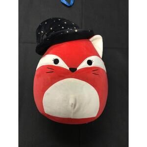 [340]Squishmallows Fox Wizard Hat Plush Stuffed Toy Med Red Halloween Soft Cute